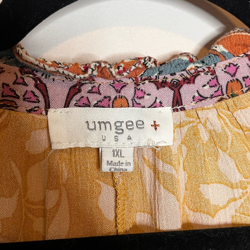 UMGEE Yellow Multi Floral Patchwork Flowy Mini Dr… - image 5